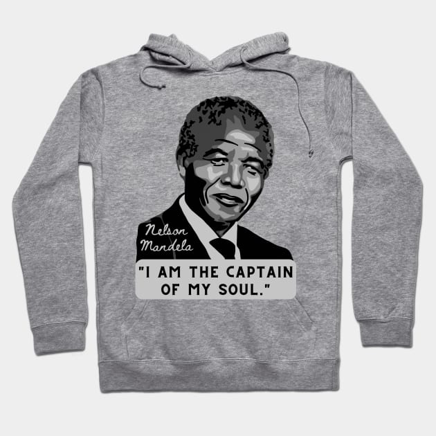 Nelson Mandela Portrait And Quote Hoodie by Slightly Unhinged